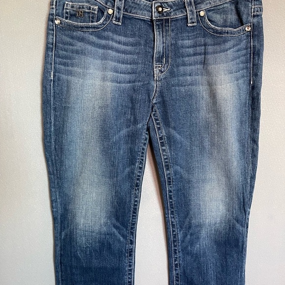 Women's D9 District 9 Rae Blue Denim Capri Jeans Size 34 - Picture 2 of 12